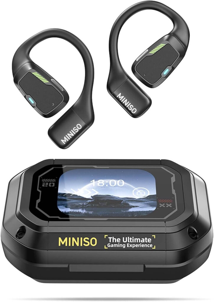 MINISO M98 Open Ear Translation Earbuds Real Time Earbuds Bluetooth 5.4 Headphones with LED Display Screen OWS Earphones Support 135 Languages Translator with APP for Running,Driving,Working