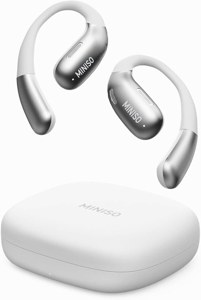 MINISO X28 AI Translation Earbuds Open Ear Headphones Wireless Earbuds Bluetooth Air Conduction Sport Headsets, Support 150 Languages Real Time Translation Headsets for Travel Business Learning White